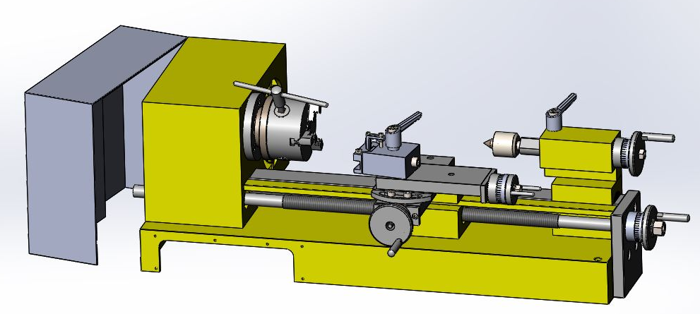 车床简易模型3D图纸SolidWorks设计详解